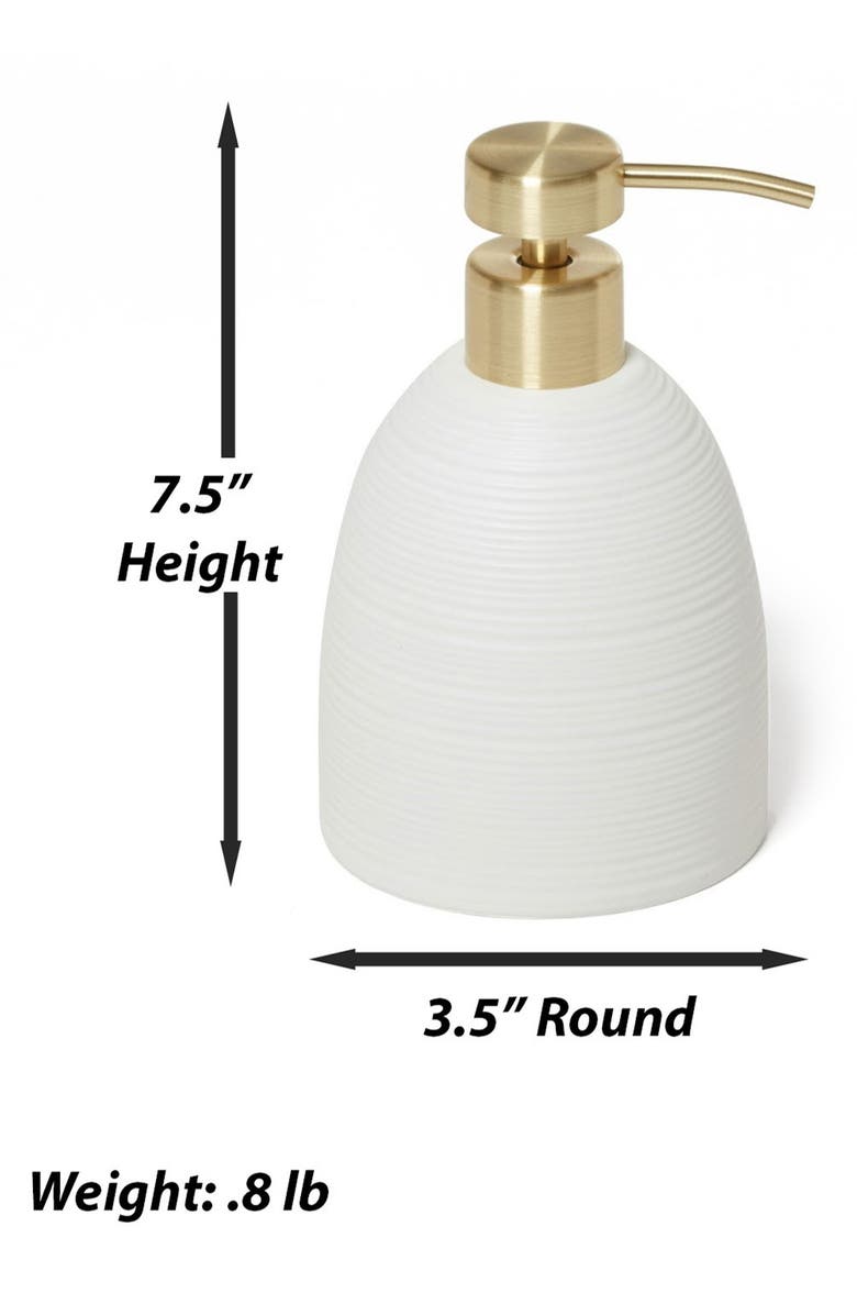 ROSELLI TRADING COMPANY Dubai Brass Trim Lotion Pump, Alternate, color, White