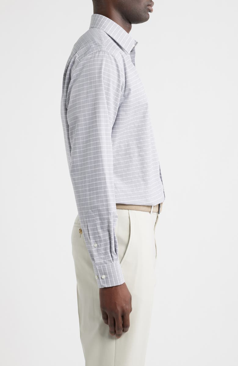 Nordstrom Traditional Fit Fit Plaid Premium Silk Dress Shirt, Alternate, color, Grey Mauro Plaid