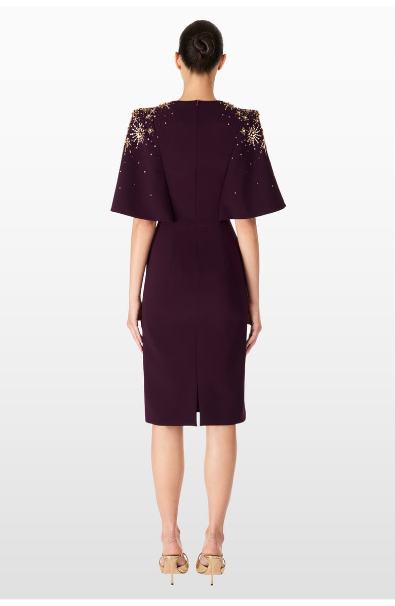 Jenny Packham Zeya Sequin-Embellished Midi Dress, Alternate, color, Purple Muscadine