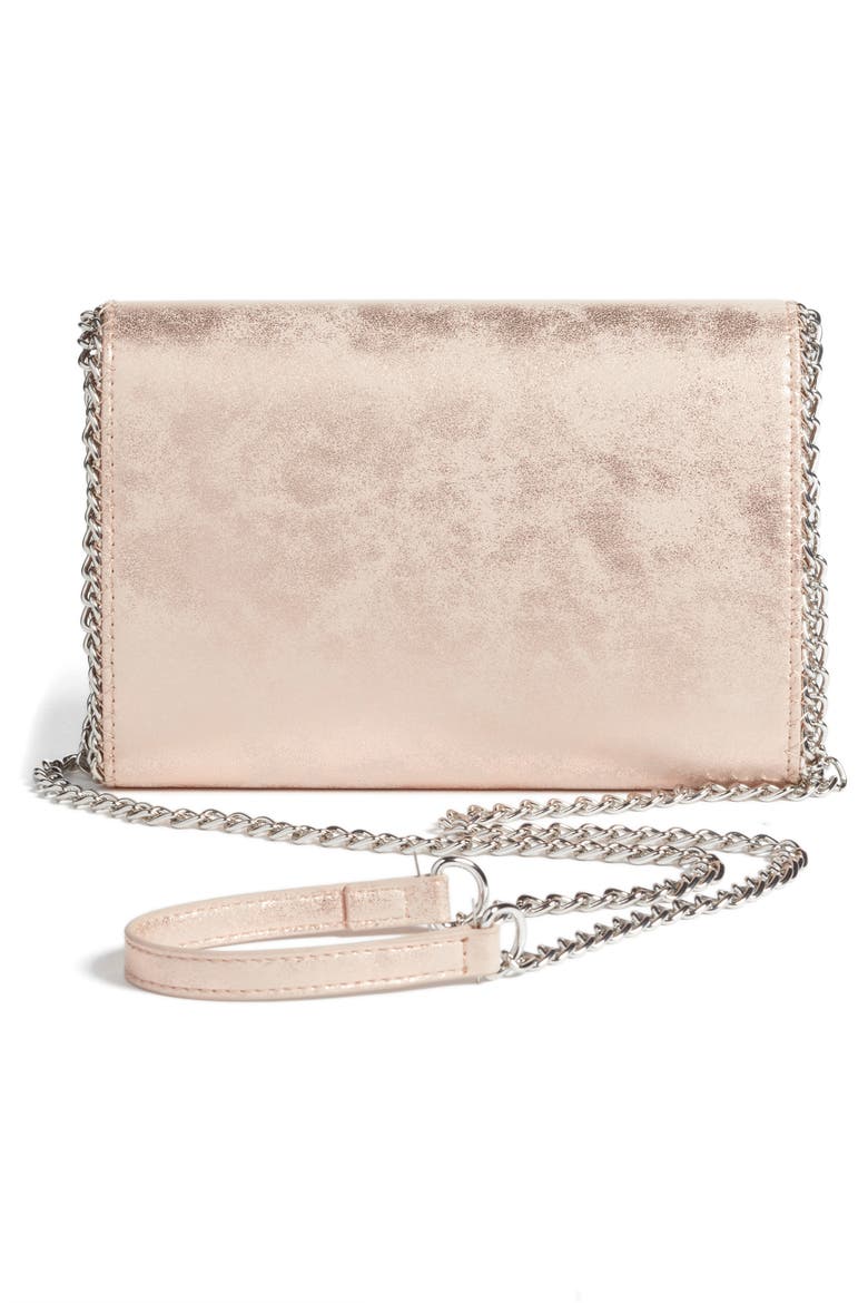 Faux Leather Wallet on a Chain, Alternate, color, BLUSH