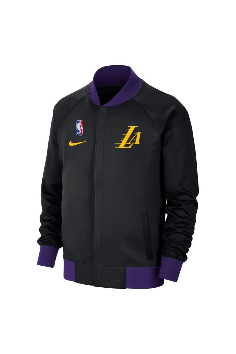 Men's Nike Black Los Angeles Lakers 2024/25 City Edition Authentic Showtime Performance Full-Zip Jacket, Alternate, color, Black
