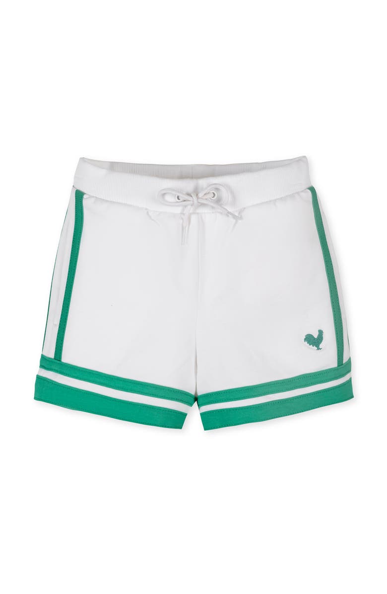 Hope & Henry Kids' Organic French Terry Pull-On Short, Main, color, White And Green