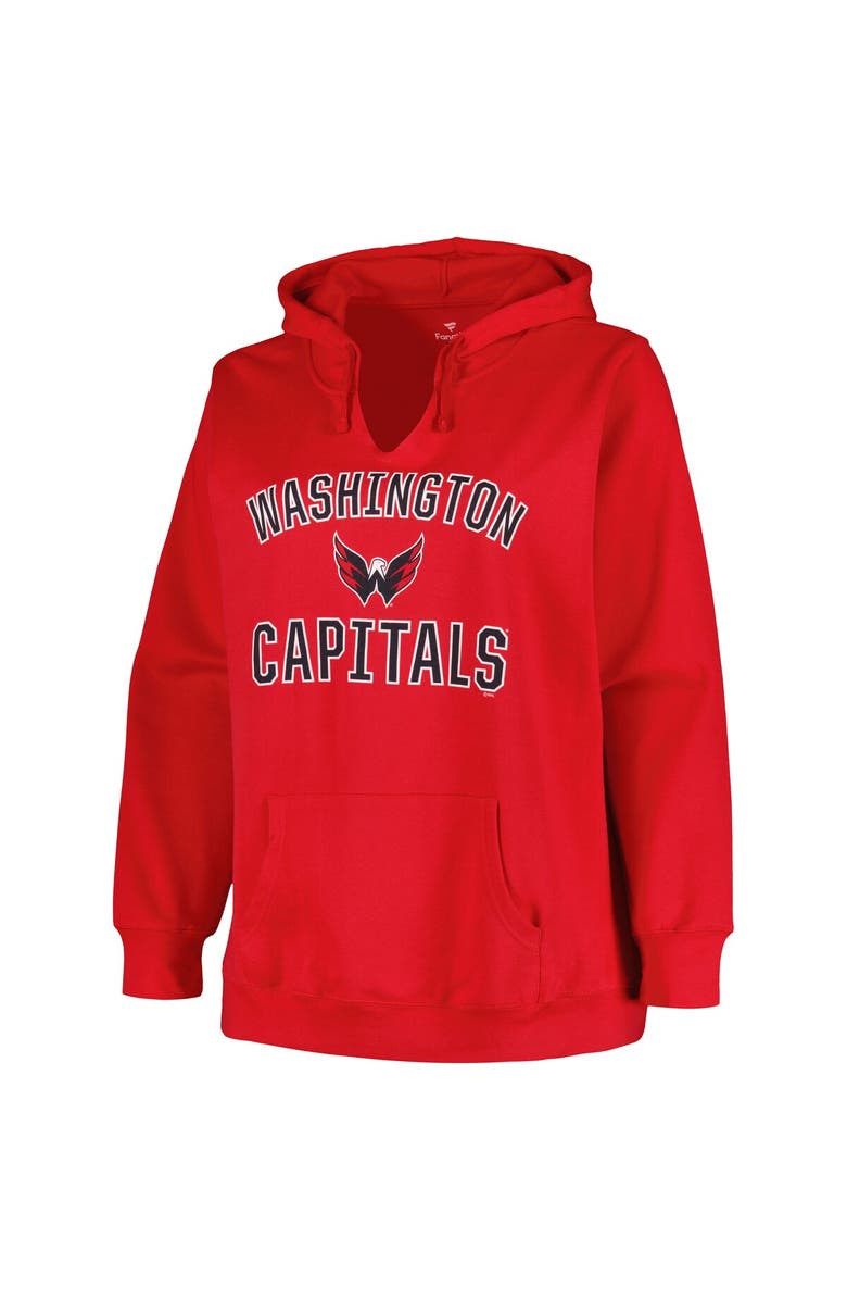 PROFILE Women's Profile Red Washington Capitals Plus Size Arch Over Logo Pullover Hoodie, Alternate, color, Red
