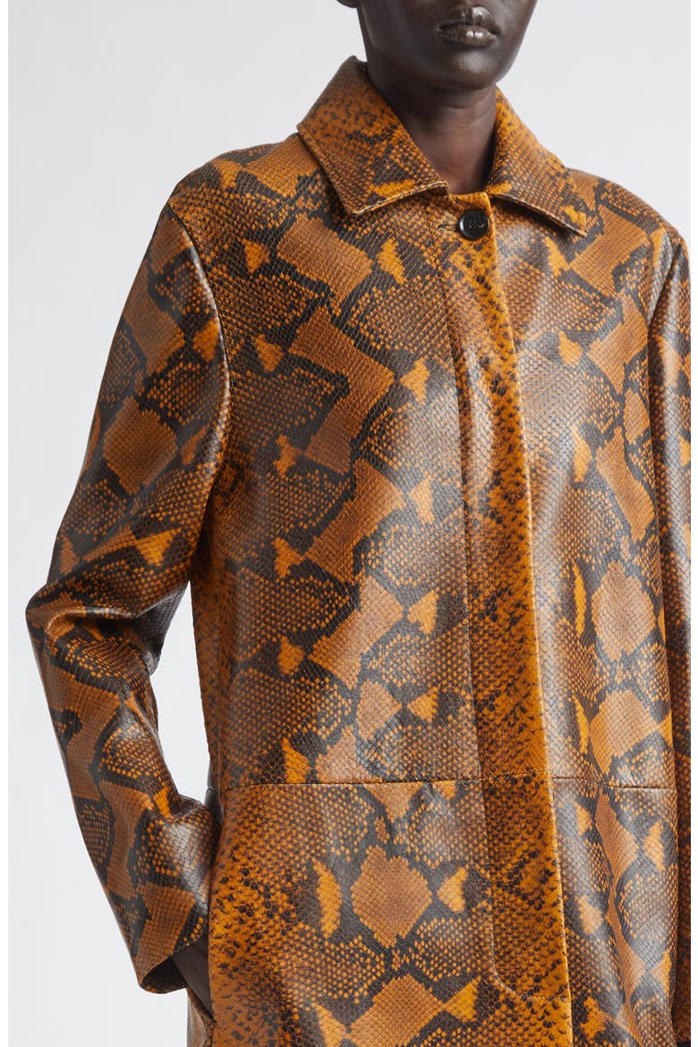 Leticia Python Print Coat, Alternate, color, GOLD MULTI
