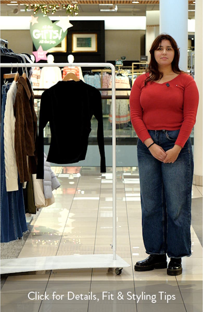 Joelle Ruched Velour Mock Neck Top, sales video thumbnail