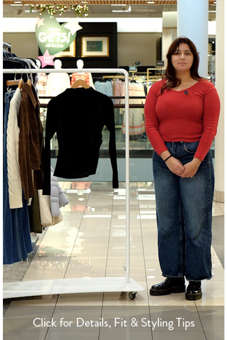 Joelle Ruched Velour Mock Neck Top video