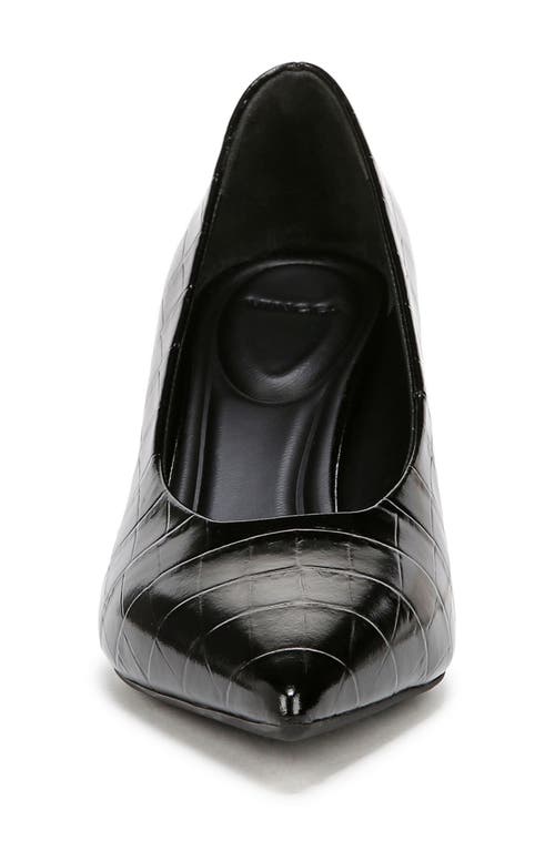 Vince Dianen Croc Embossed Pointed Toe Pump In Black