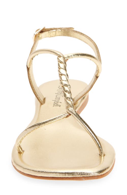 Jeffrey Campbell Roped In Flat Sandal In Light Gold