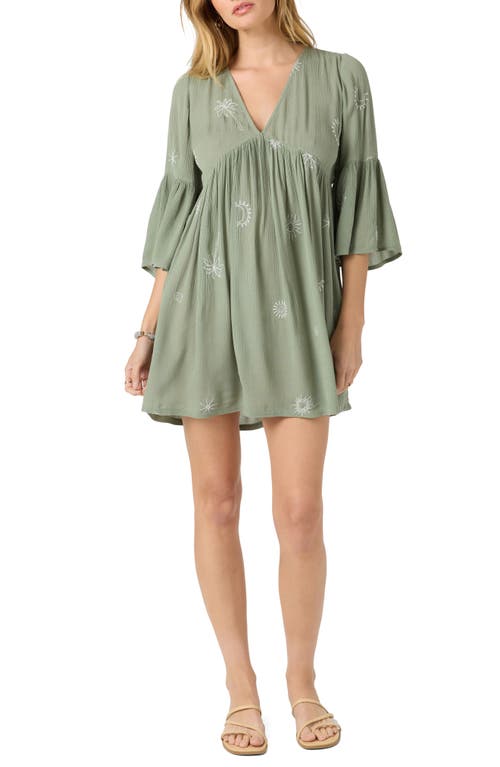 O'neill Pennie Embroidered Minidress In Green