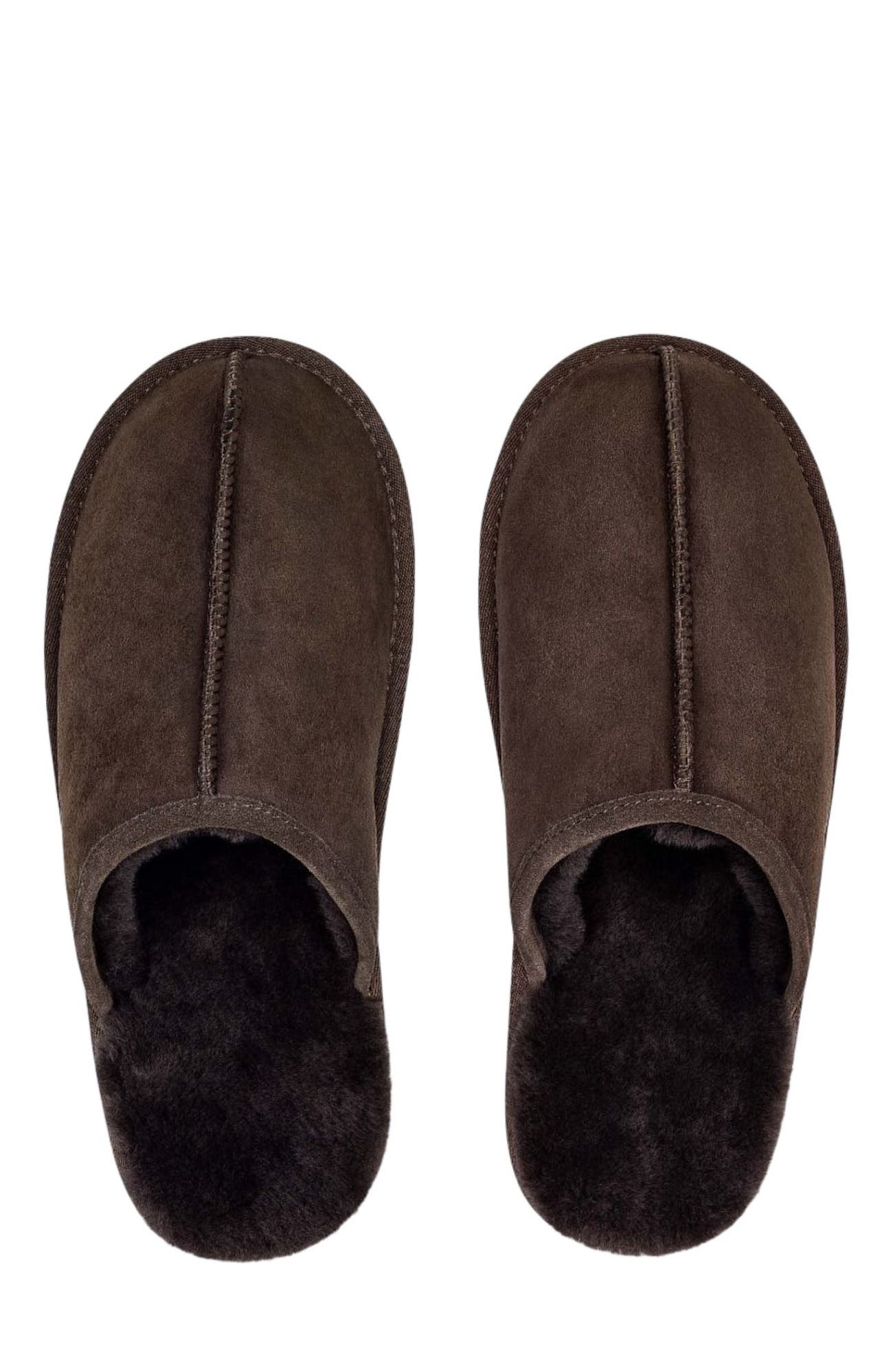 Edmund Mens sheepskin slippers, Alternate, color, Brown