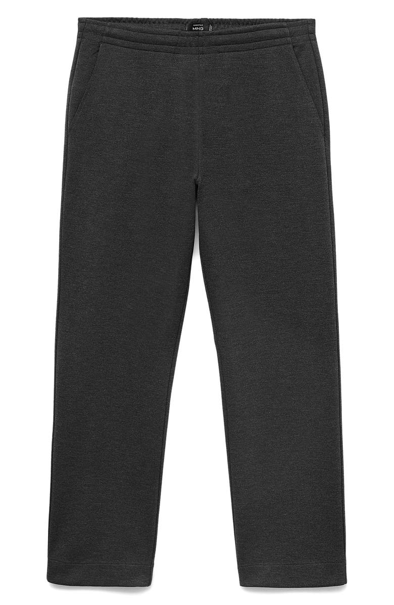 MANGO Knit Drawstring Pants, Alternate, color, Dark Heather Grey