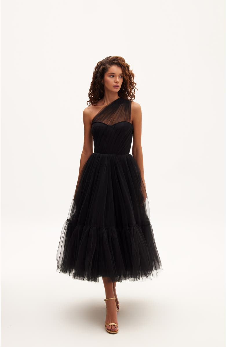 Milla One-Shoulder Cocktail Tulle Dress, Alternate, color, 