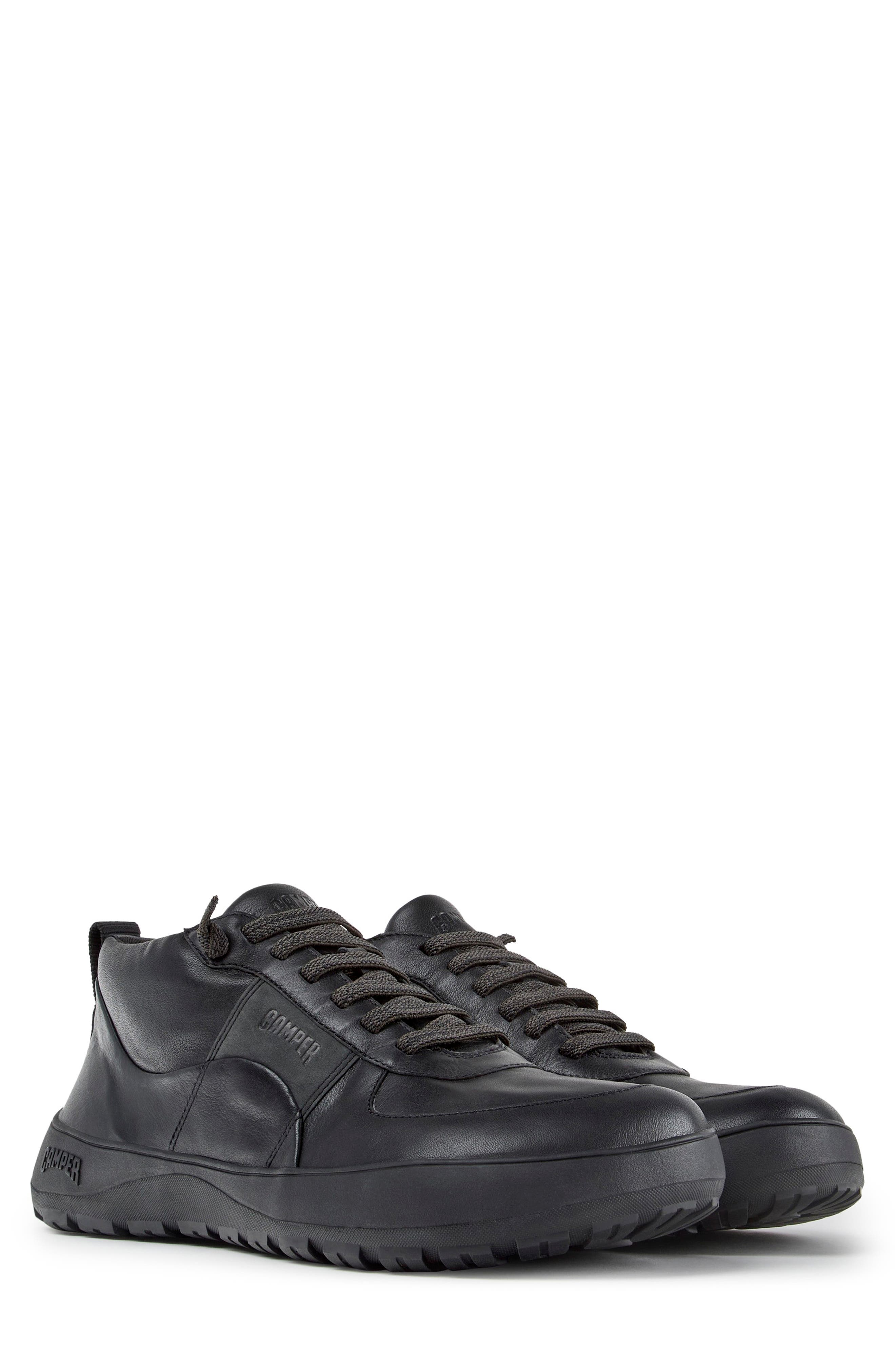 Peu Serra Gore-Tex Leather Sneaker, Main, color, BLACK