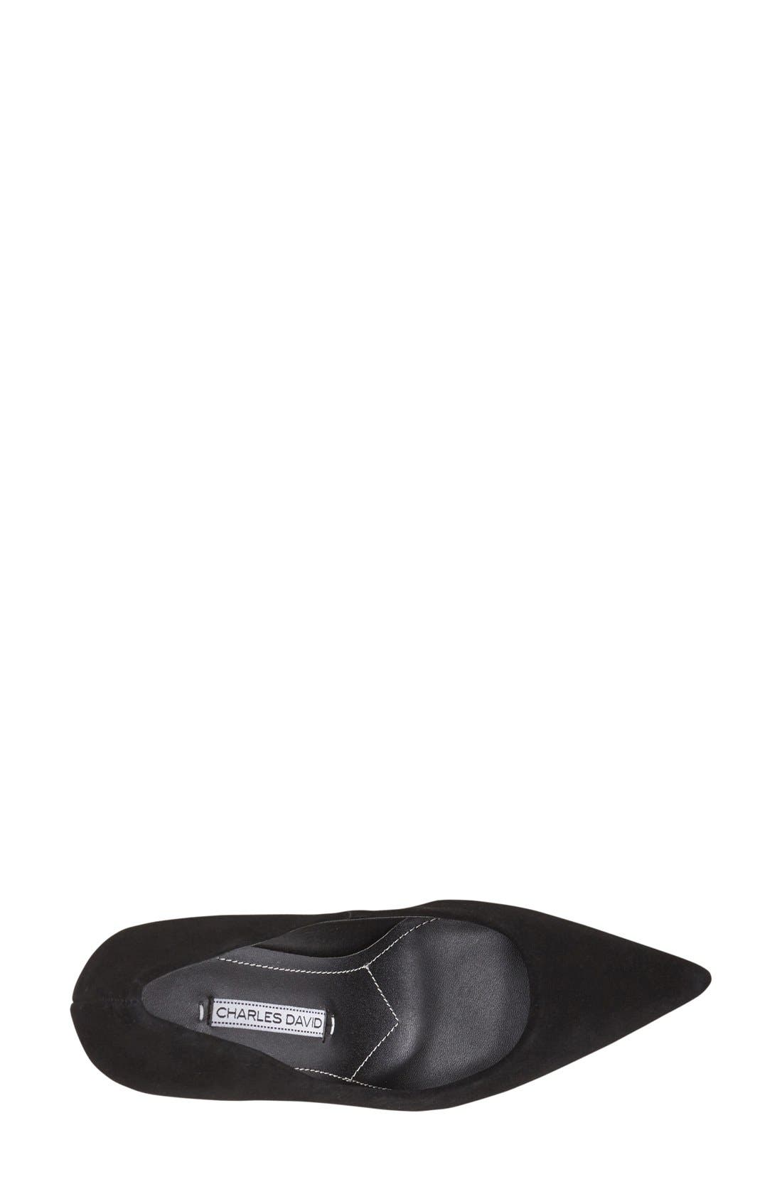 Charles David 'Sway II' Patent Leather Pump, Alternate, color, BLACK SUEDE