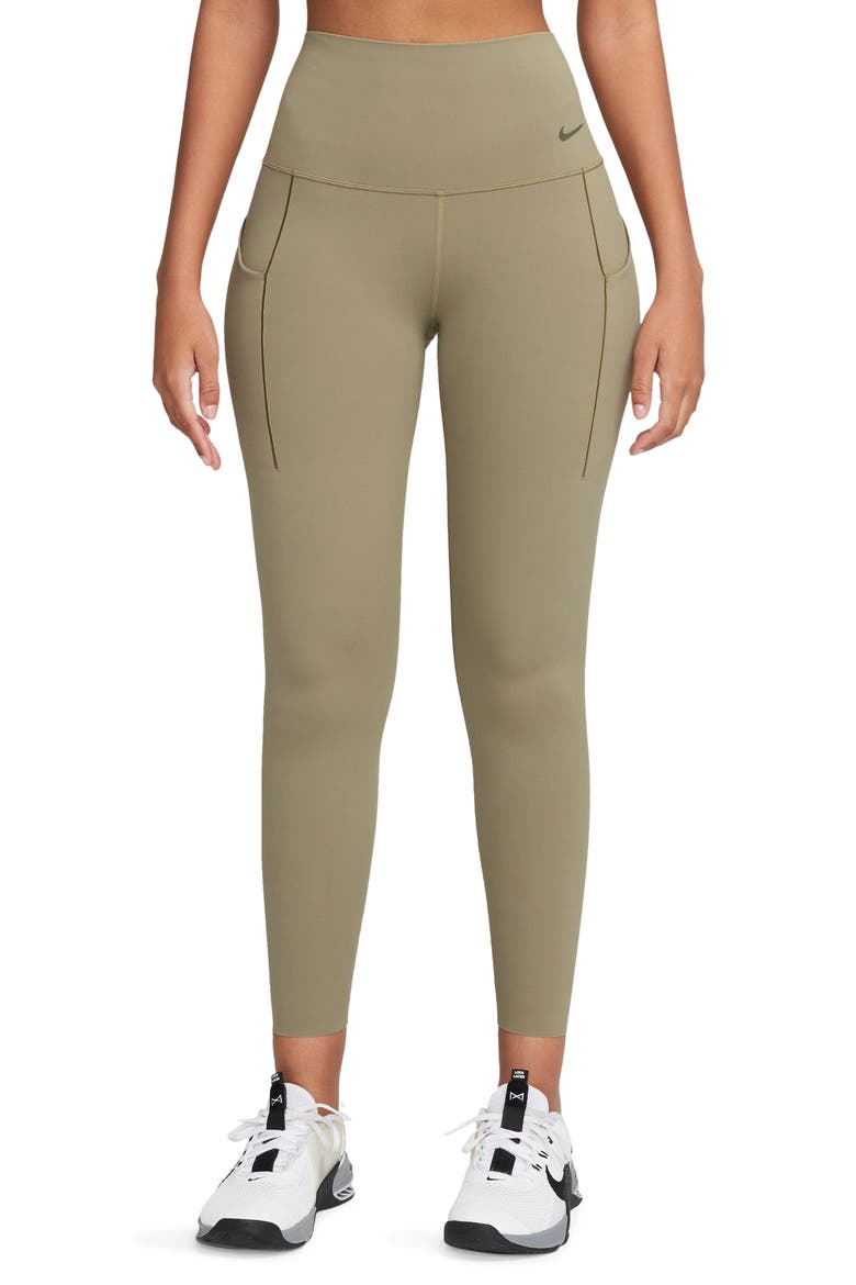 Universa Medium Support High Waist 7/8 Leggings, Main, color, NEUTRAL OLIVE/ BLACK