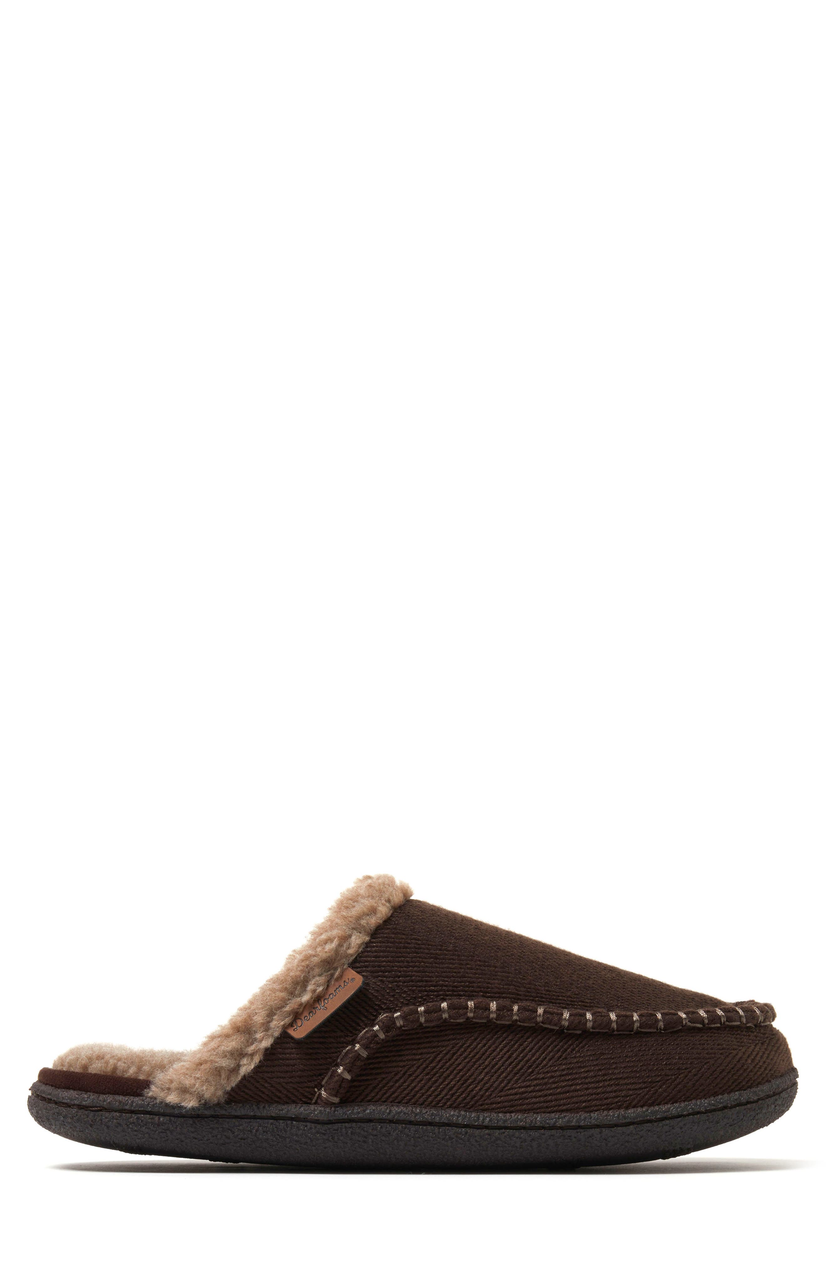 DEARFOAMS Matthew Faux Shearling Scuff Slipper, Alternate, color, Coffee