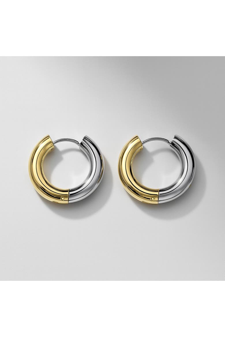 The Ellington Duo Tone Hoops, Main, color, Gold And Silver