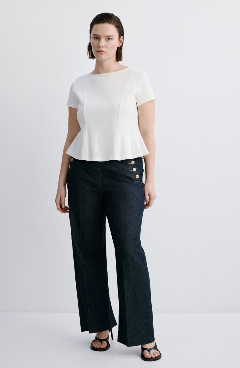 MANGO Sailor Wide Leg Jeans, Alternate, color, 