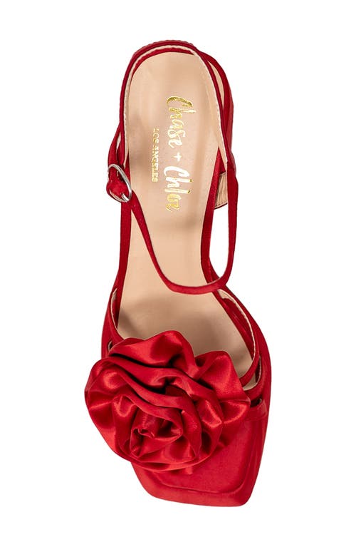 Chase & Chloe Chase And Chloe Danielle Rosette Platform Sandal