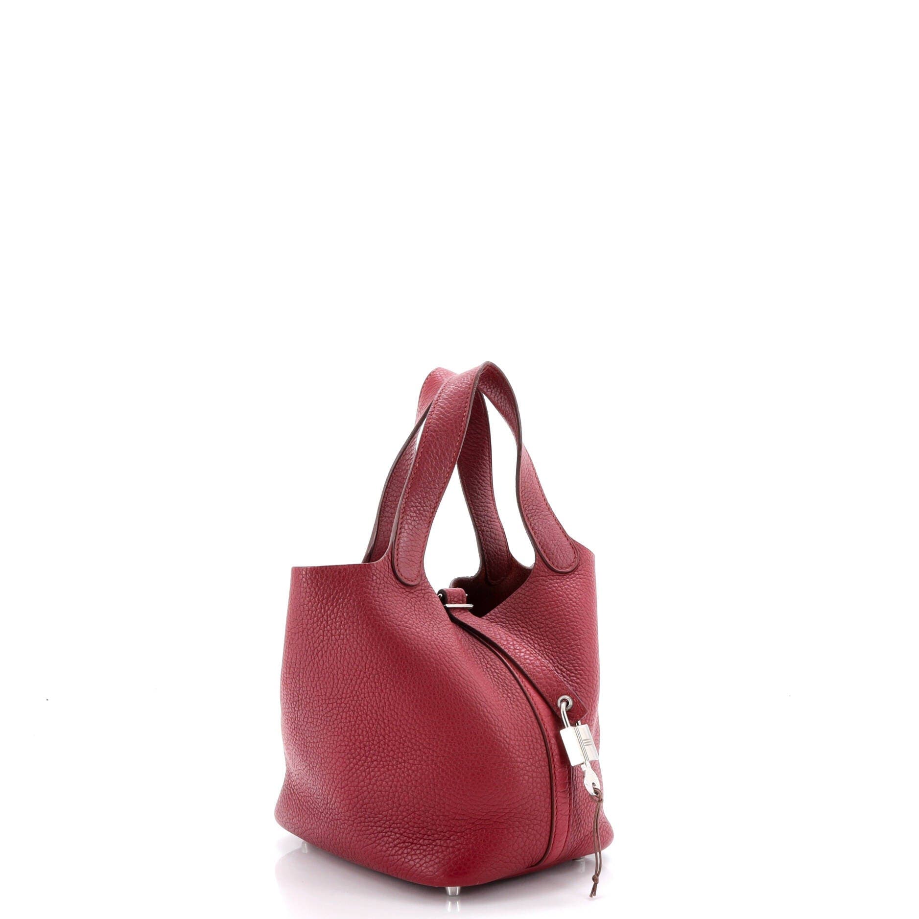 Pre-Owned Hermes Picotin Lock Bag Clemence PM, Alternate, color, Rubis