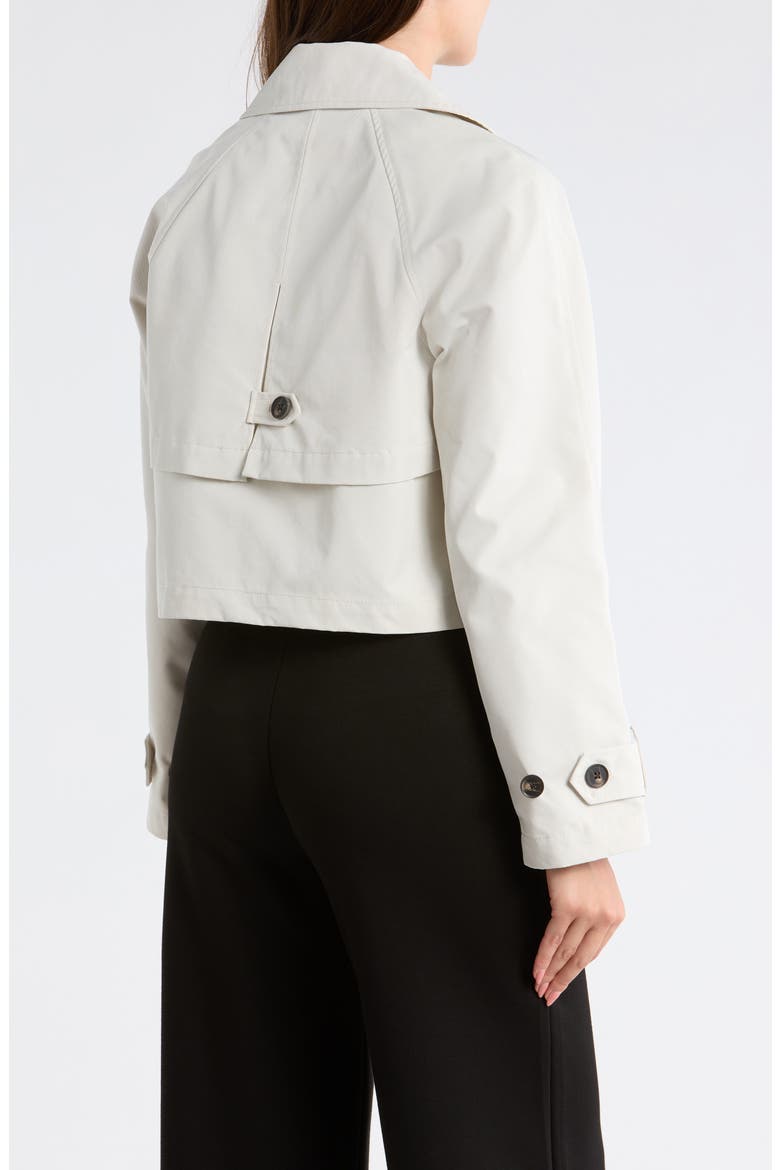 Double Breasted Crop Trench, Alternate, color, TRAVERTINE