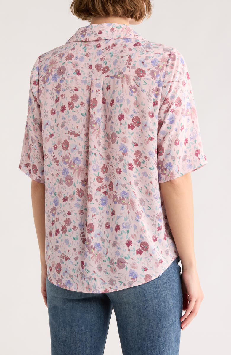 NYDJ Gabrielle Floral Print Camp Shirt, Alternate, color, Crystal Peaks