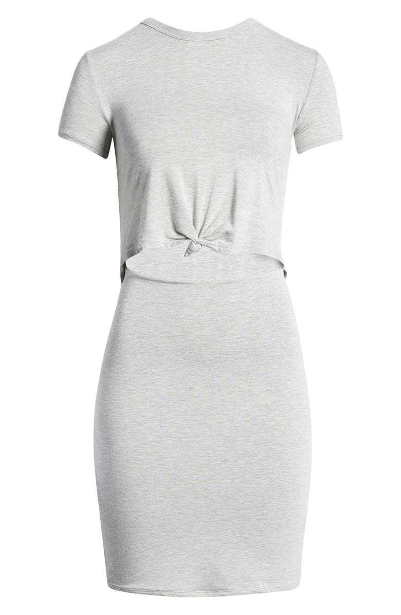 Naked Wardrobe Knot Front Short Sleeve Minidress, Alternate, color, 