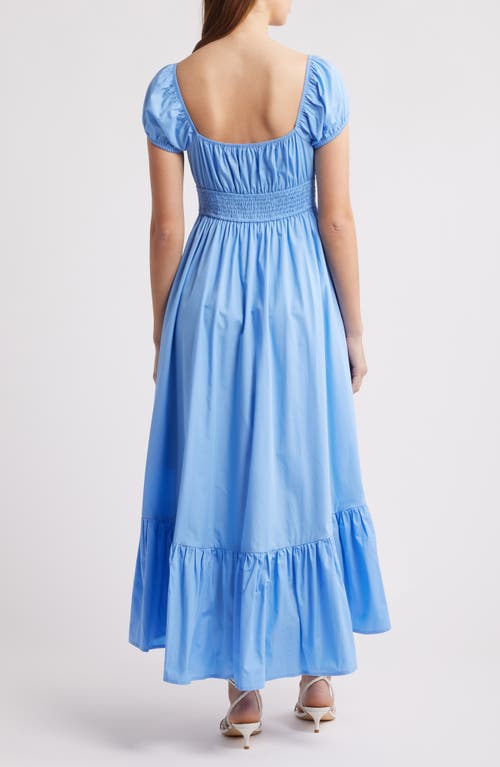 Moon River Poplin High-low Maxi Dress In Light Blue