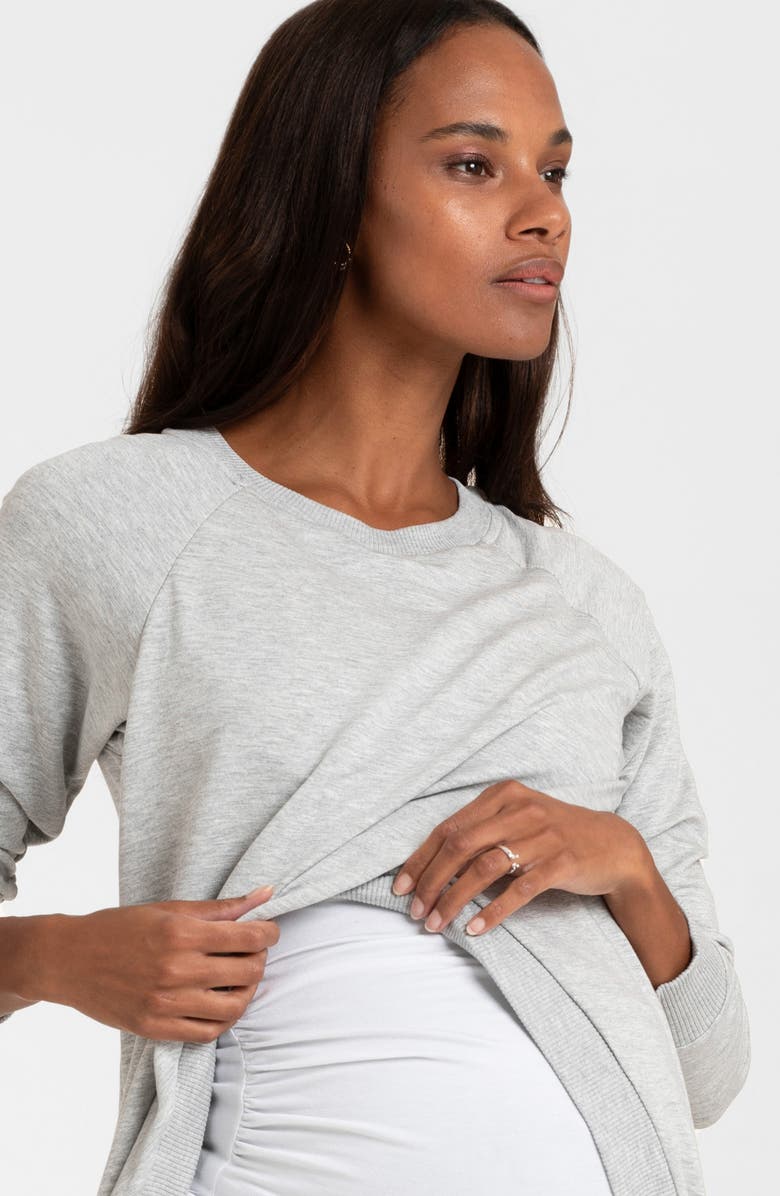Seraphine Tulip Hem Maternity/Nursing Sweatshirt, Alternate, color,