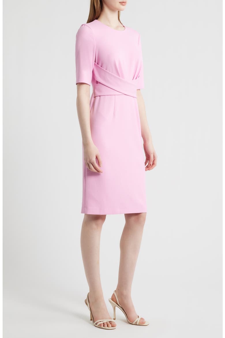 Wrap Overlay Sheath Dress, Alternate, color, CARNATION PINK