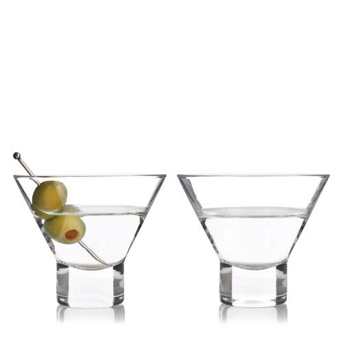 Viski Raye Crystal Heavy Base Martini Glasses Set Of 2 In Clear