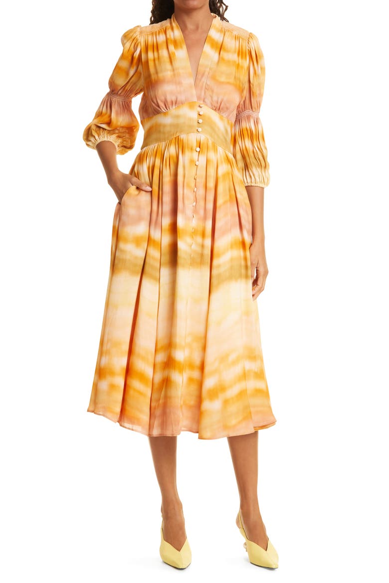 Willow Button Front Dress, Main, color, DUSTY DYE