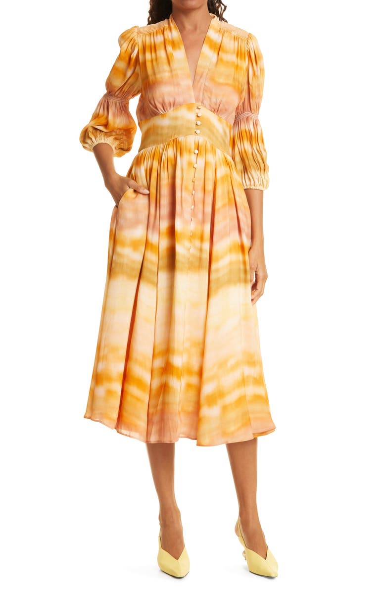 Cult Gaia Willow Button Front Dress, Main, color, 