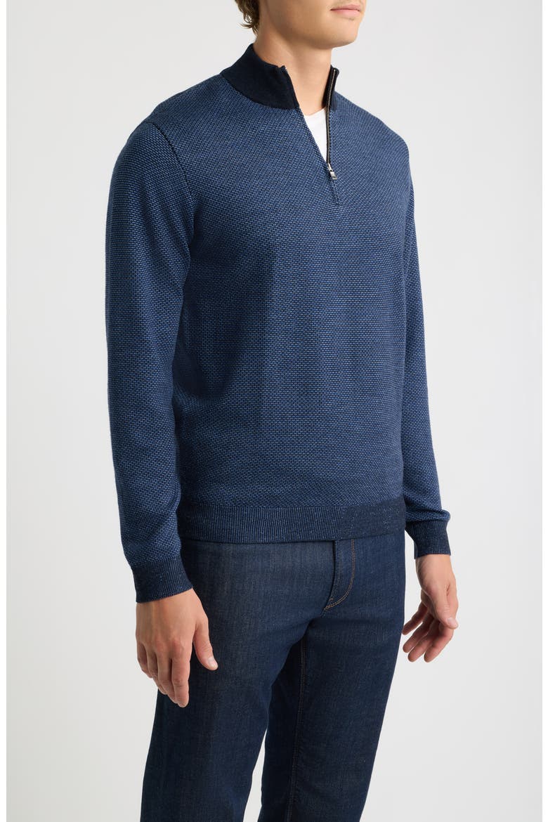 Crown Crafted Ashland Quarter-Zip Merino Wool Sweater, Alternate, color, MIDNIGHT NAVY