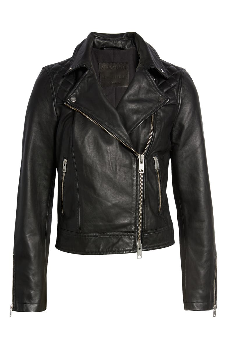 AllSaints Caden Leather Biker Jacket, Alternate, color, 