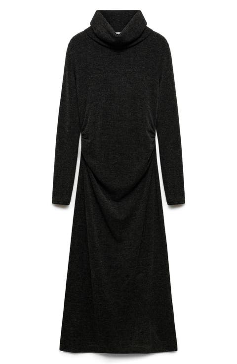 Turtleneck Long Sleeve Maternity Sweater Dress