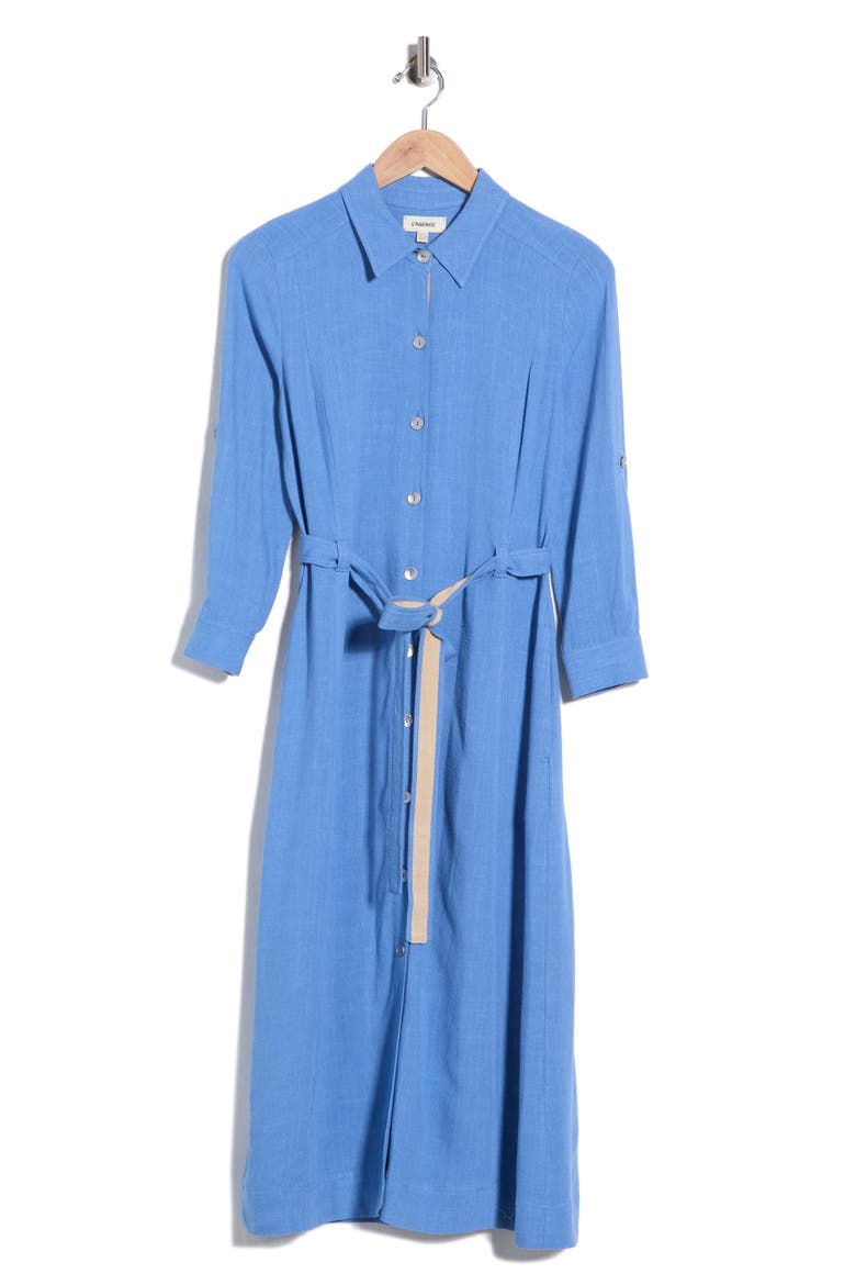 Malika Midi Shirtdress, Main, color, HARBOR BLUE / PEBBLE