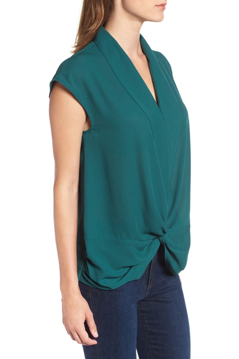 Twist Front Knot Top, Alternate, color, GREEN BUG