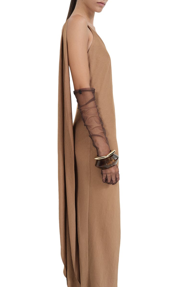 MANGO Asymmetric Cape Dress, Alternate, color, 