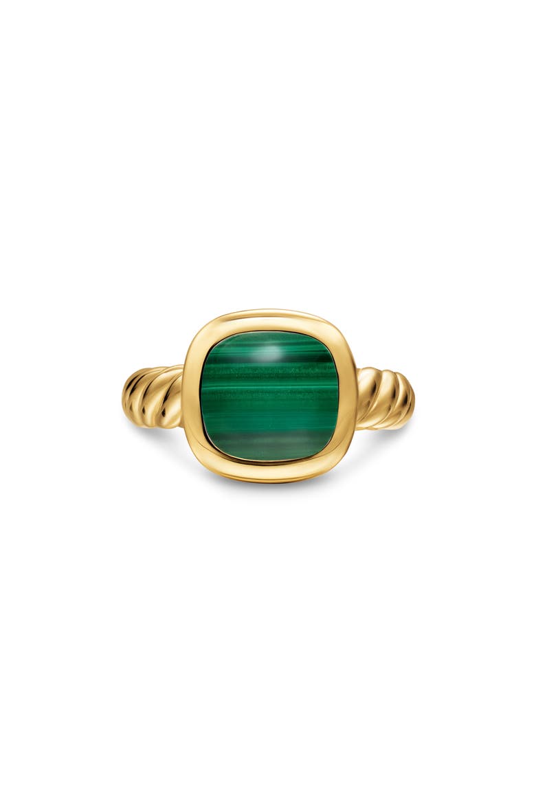 Mercer Stone Ring in 18K Gold, Main, color, MALACHITE