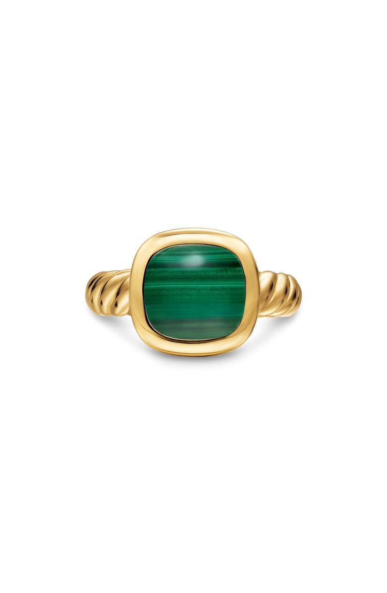 David Yurman Mercer Stone Ring in 18K Gold, Main, color, Malachite