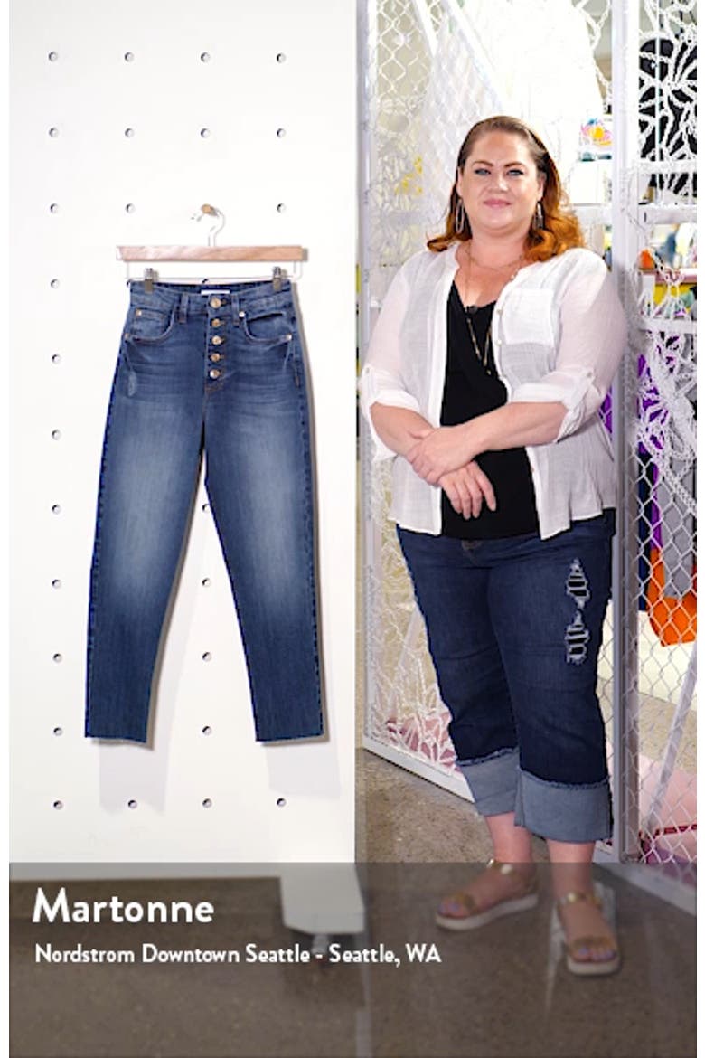 Alicia Button Fly High Waist Crop Mom Jeans video