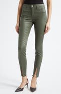 L'AGENCE Jyothi High Waist Split Ankle Coated Skinny Jeans