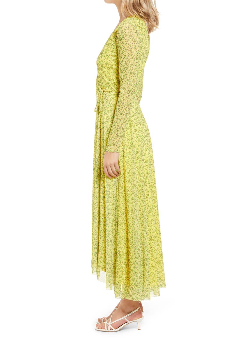 Wyatt Floral Long Sleeve Midi Wrap Dress, Alternate, color, BUTTERCUP DITSY