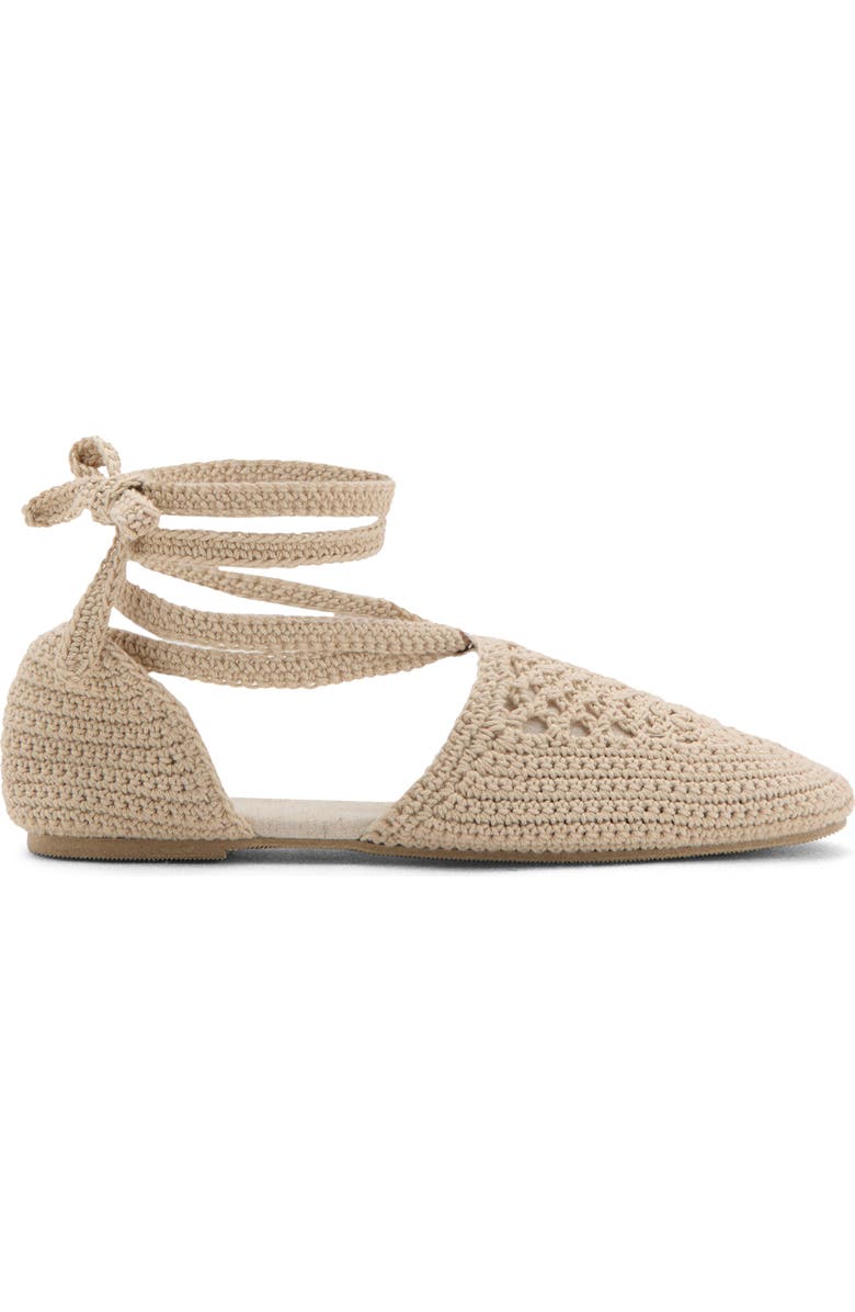 MANGO Ankle Wrap Woven Sandal, Alternate, color, Beige