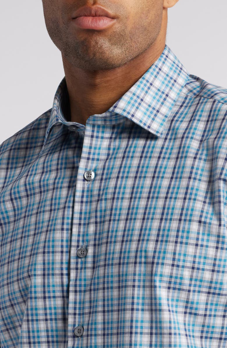 Scott Barber Microcheck Button-Up Shirt, Alternate, color, 