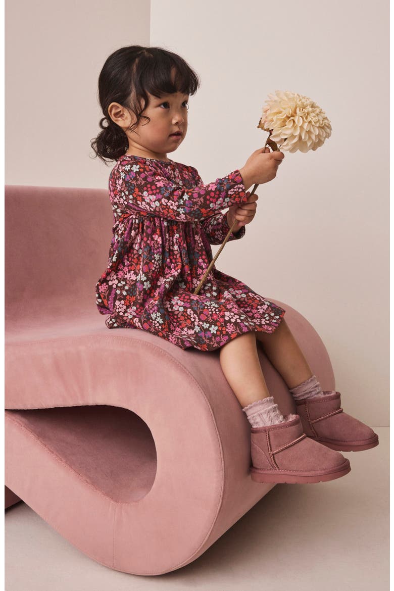 Kids' Ditsy Floral Rib Jersey Dress, Alternate, color, PINK