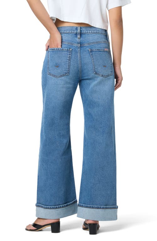 Hudson Jeans Jolene Cuffed Hem Wide Leg Jeans In Blue