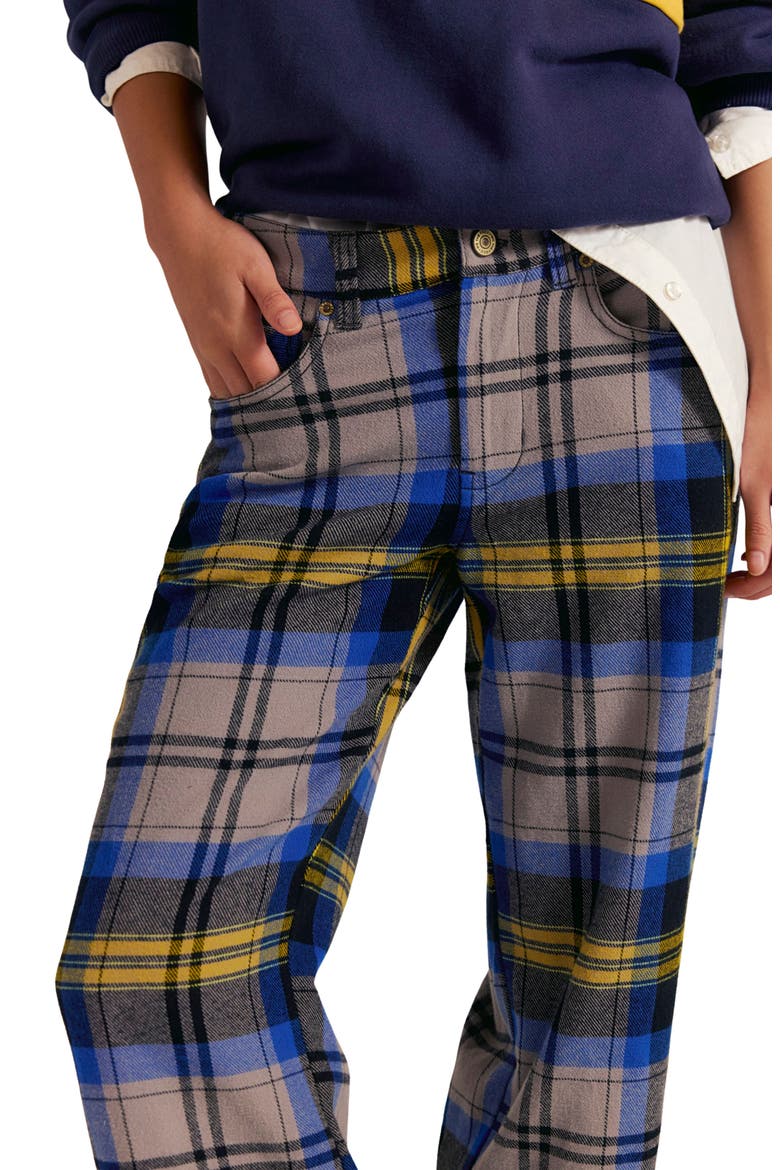 Cheers Plaid High Waist Pants, Alternate, color, CHARCOAL COMBO