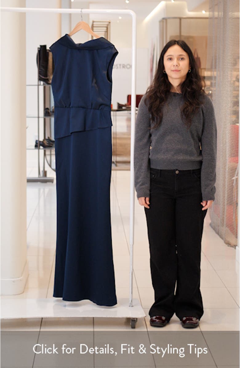 Popover Satin Crepe Gown, sales video thumbnail